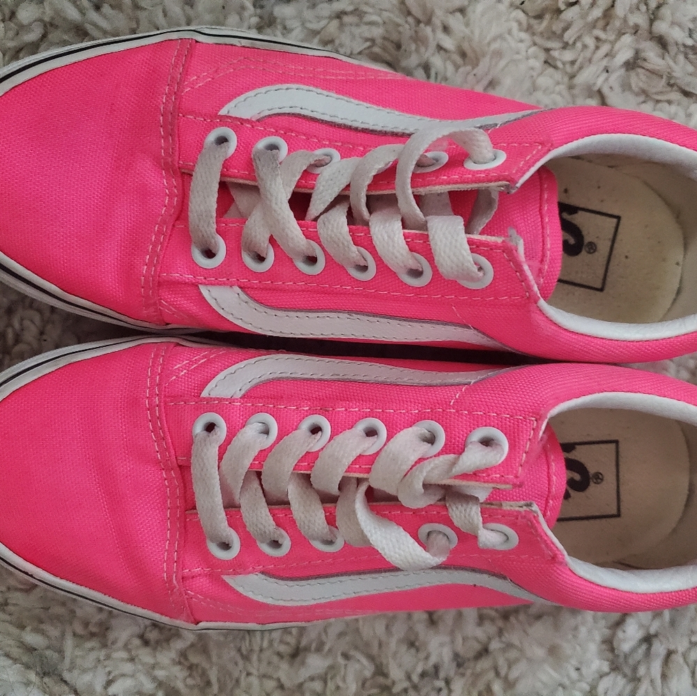 Kids vans neon pink